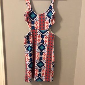 Tribal Aztec Cutout Bodycon Dress